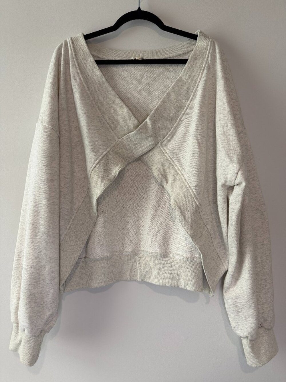 POL Women’s Gray Cross-Front Sweatshirt